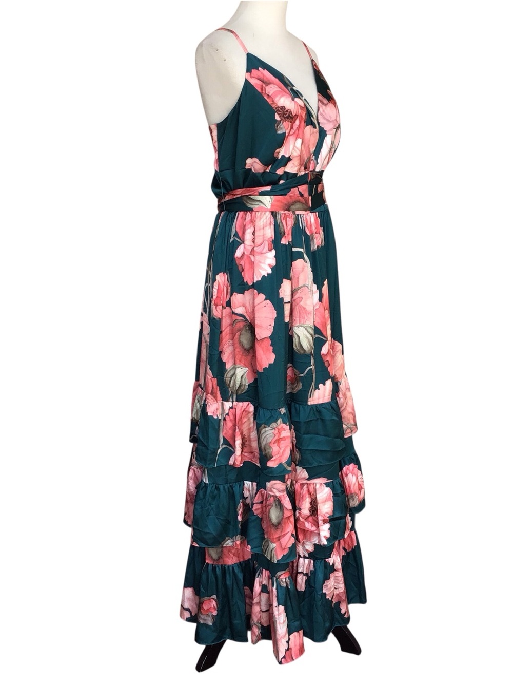 Hutch Guthrie Maxi Dress in Emerald Vining Painted Floral NEW - Picture 6 of 10